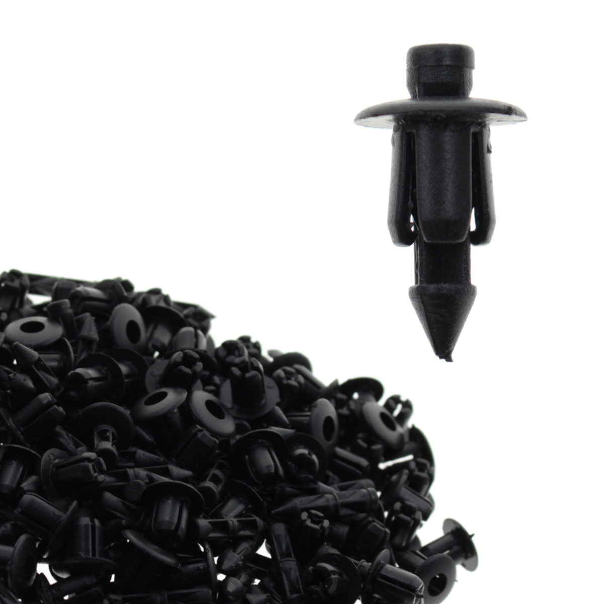 100 Pcs 6mm Hole Dia Black Plastic Push In Type Rivets Fastener Pin Clips Atv Ebay 
