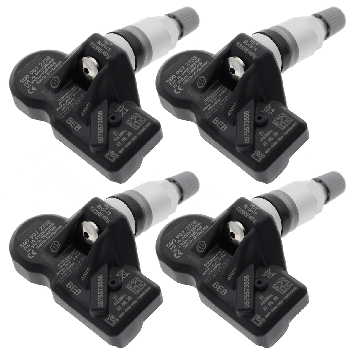 4Pcs TPMS Tire Pressure Sensor 5Q0907275B For Audi Q7 4M 2015- Q5 FY 8R