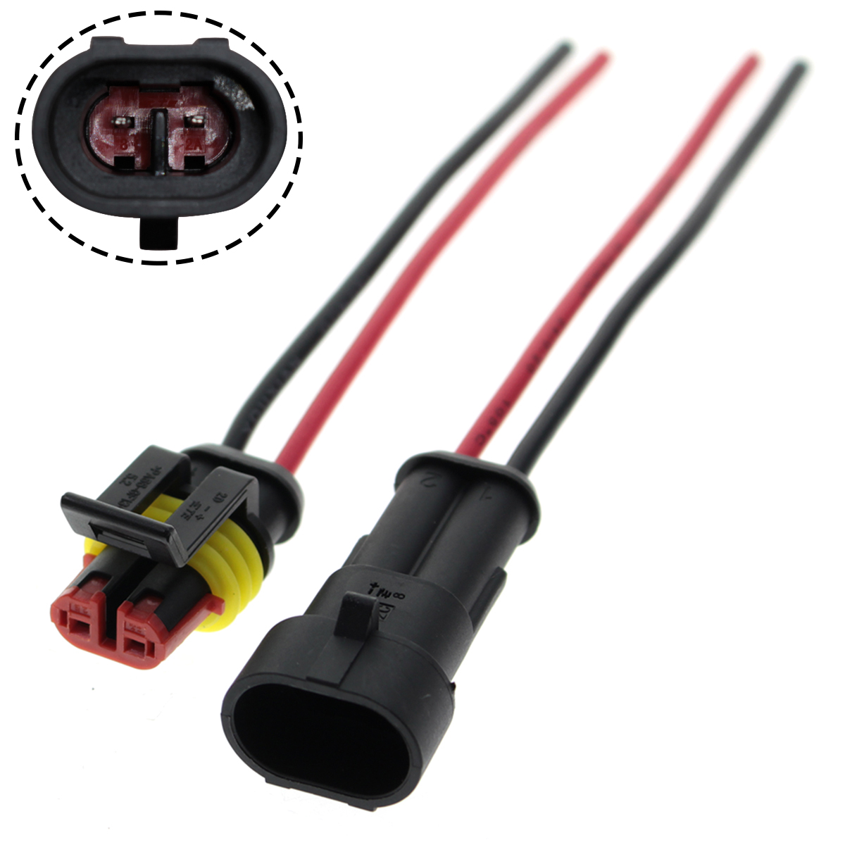 8 Pairs 2 Pins Car Waterproof Electrical Connector Plug With 20 Awg Wire Marine Ebay 