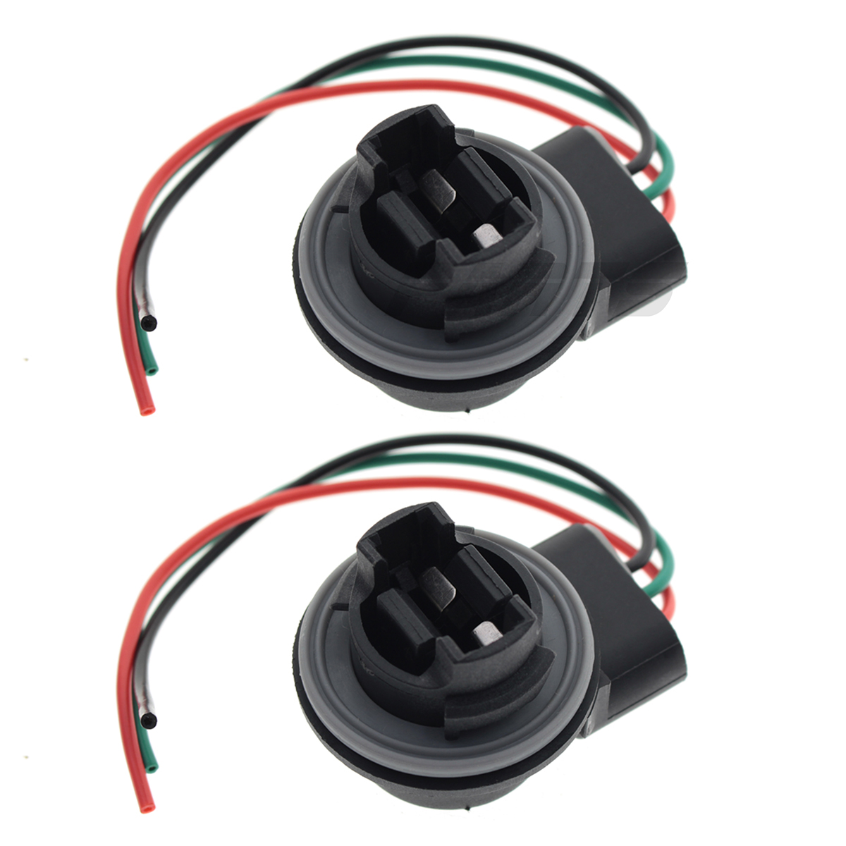 2 4157 Brake Turn Signal Light Socket Harness Wires For LED or